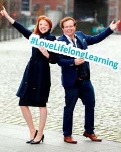 Pictured at the launch of the 12th annual Adult Learners’ Festival in Dublin were: Marty Morrissey, Dancing with the Stars contestant and RTÉ sports commentator, and Niamh O’Reilly, CEO of AONTAS.